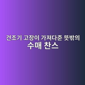 위기가 기회로 바뀌다 건조기 고장이 가져다준 뜻밖의 수매 찬스 1 eab1b4eca1b0eab8b0 eab3a0ec9ea5ec9db4 eab080eca0b8eb8ba4eca480 eb9cbbebb096ec9d98 ec8898eba7a4 ecb0acec8aa4 1788521162