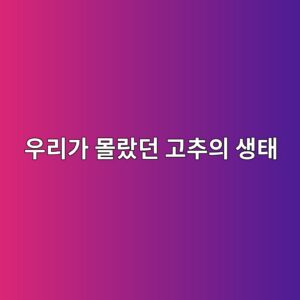 고추는 원래 다년생 식물이다? 우리가 몰랐던 고추의 생태 8 ec9ab0eba6aceab080 ebaab0eb9e90eb8d98 eab3a0ecb694ec9d98 ec839ded839c 1788520390