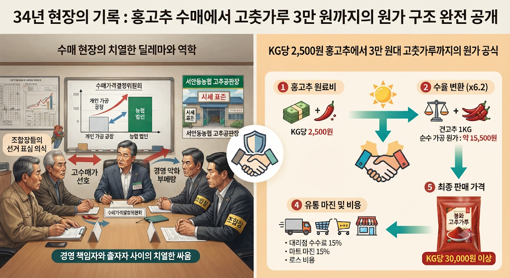 홍고추 수매가격 결정의 숨겨진 구조와 고춧가루 원가 산정의 비밀 1 고춧가루 원가 산정의 비밀