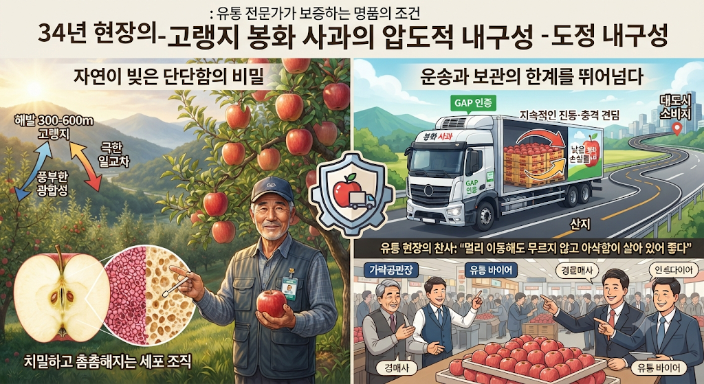 단맛이 강하고 육질이 단단한 봉화 사과, 보관과 운송에서 살아남는 특급 비결 1 단단한 봉화 사과