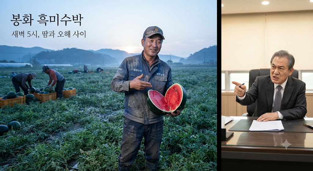 봉화 흑미수박의 롯데마트 납품 비화 출근길의 해프닝 1 흑미수박